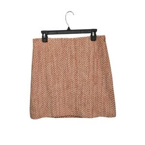 NWOT Loft Textured Chevron Orange A-Line Mini Skirt Size 8 Medium
